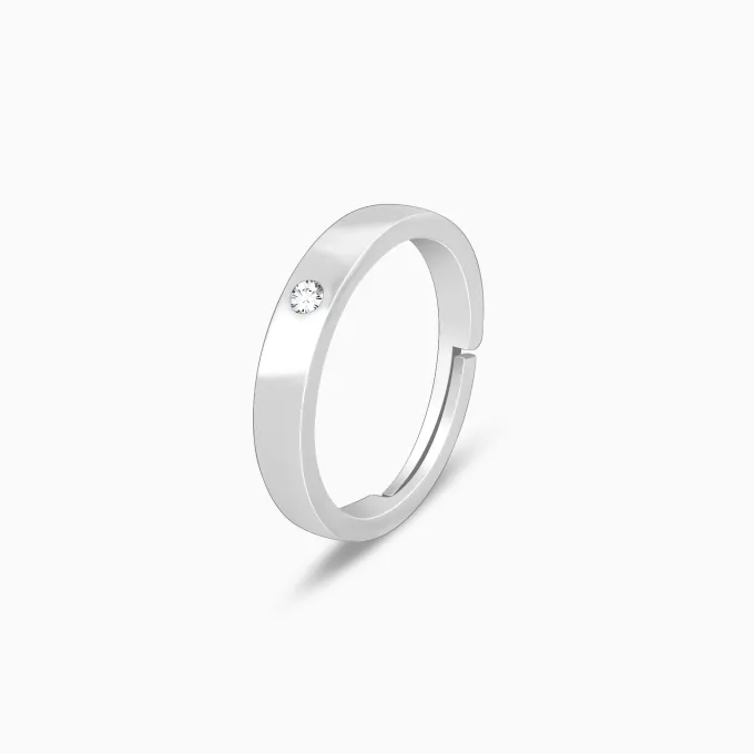 Silver Zircon True Love Ring