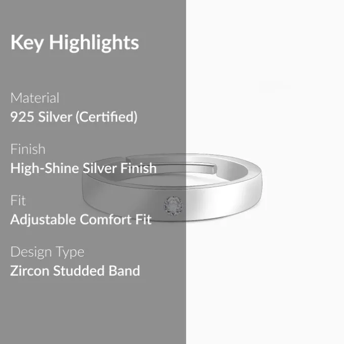 Silver Zircon True Love Ring