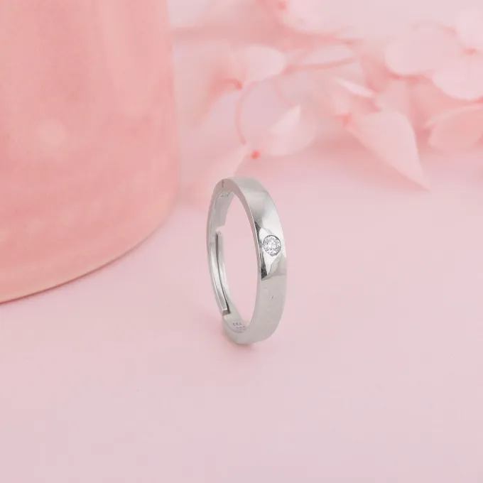 Silver Zircon True Love Ring