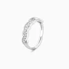 Silver Zircon Winding Wave Ring