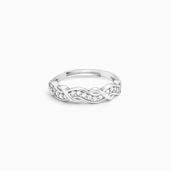 Silver Zircon Winding Wave Ring