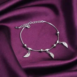 Silver Zircon Winged Charm Bracelet