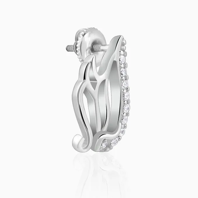 Silver Zircon Winged Earrings