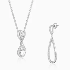 Silver Zirconia Drop Set