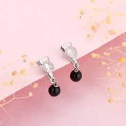 Silver Zirconia Noir Earrings