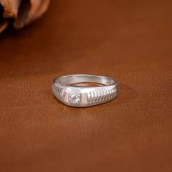 Silver Zirconia Shadow Ring For Him