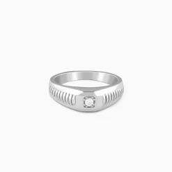 Silver Zirconia Shadow Ring For Him