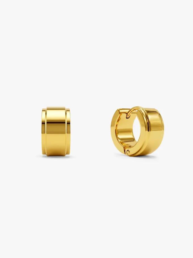 Split Static Demi Fine Huggie Earrings Set