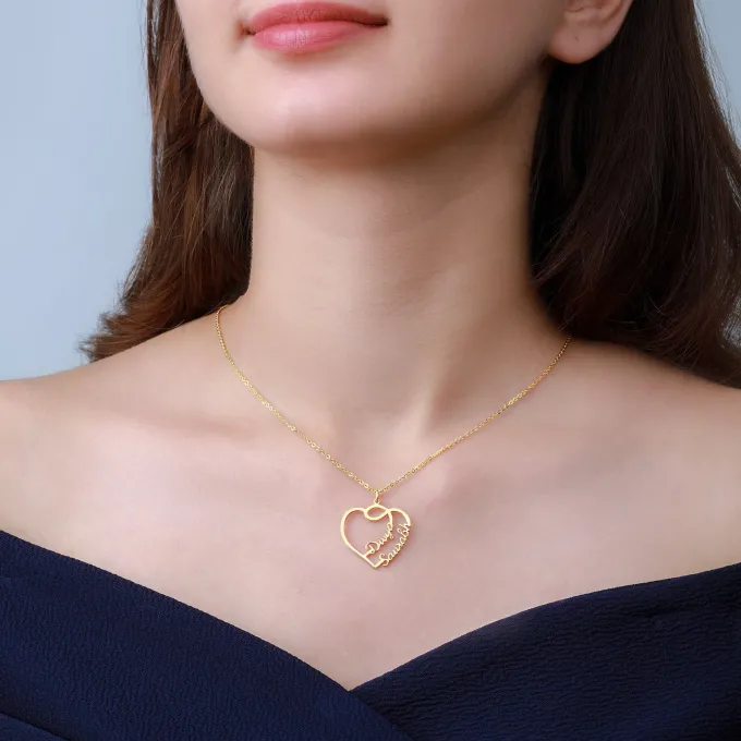 The Lovestruck Couple Golden Pendant With Link Chain