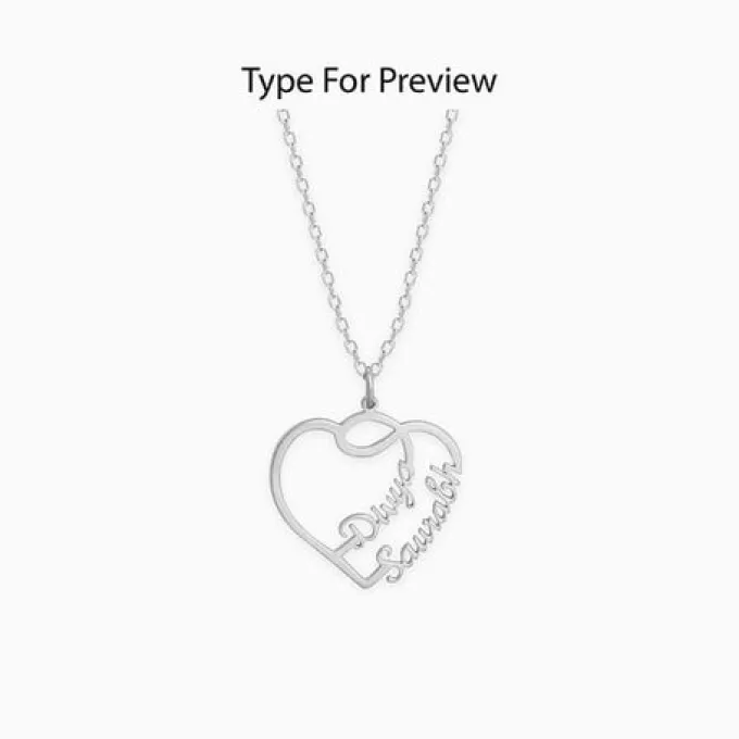 The Lovestruck Couple Silver Pendant With Link Chain