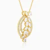 The White Periwinkle Pendant With Link Chain