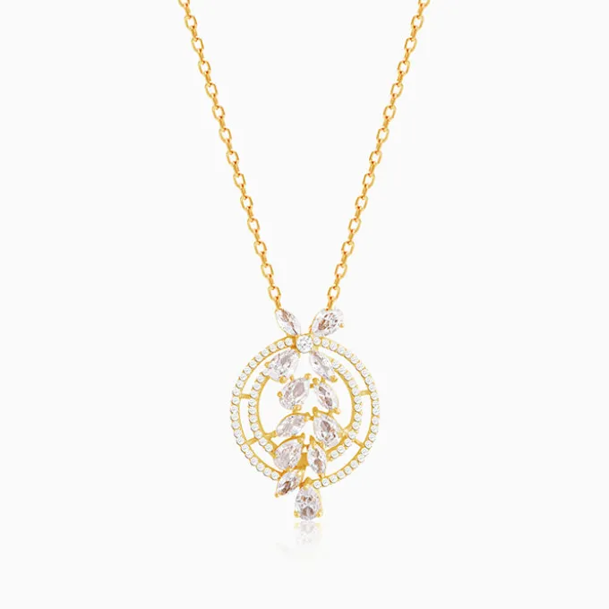 The White Periwinkle Pendant With Link Chain