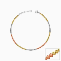 Triple Tone Triaura Silver Anklet