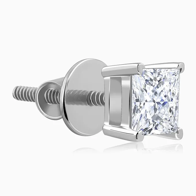 White Gold Classic Solitaire Lab Grown Diamond Studs