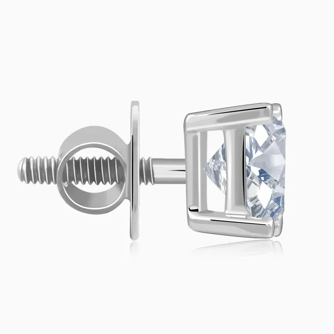 White Gold Classic Solitaire Lab Grown Diamond Studs