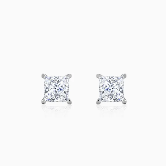 White Gold Classic Solitaire Lab Grown Diamond Studs