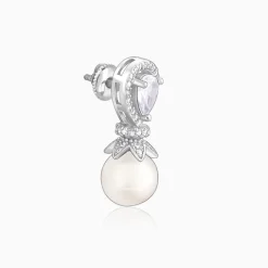 Zircon Pearl Drop Earrings