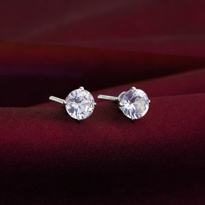 Zircon Stoned Silver Studs