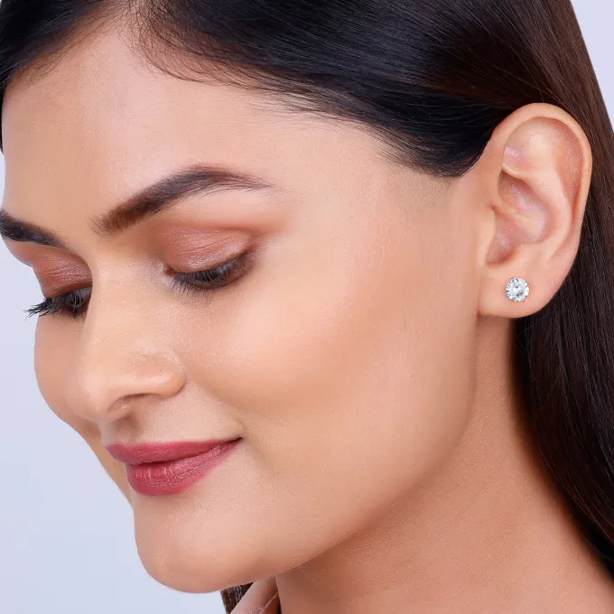 Zircon Stoned Silver Studs